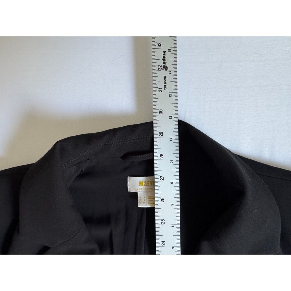 Maeve by Anthropologie Black Double Breasted Blazer Jacket | Size 2 - Picture 6 of 9